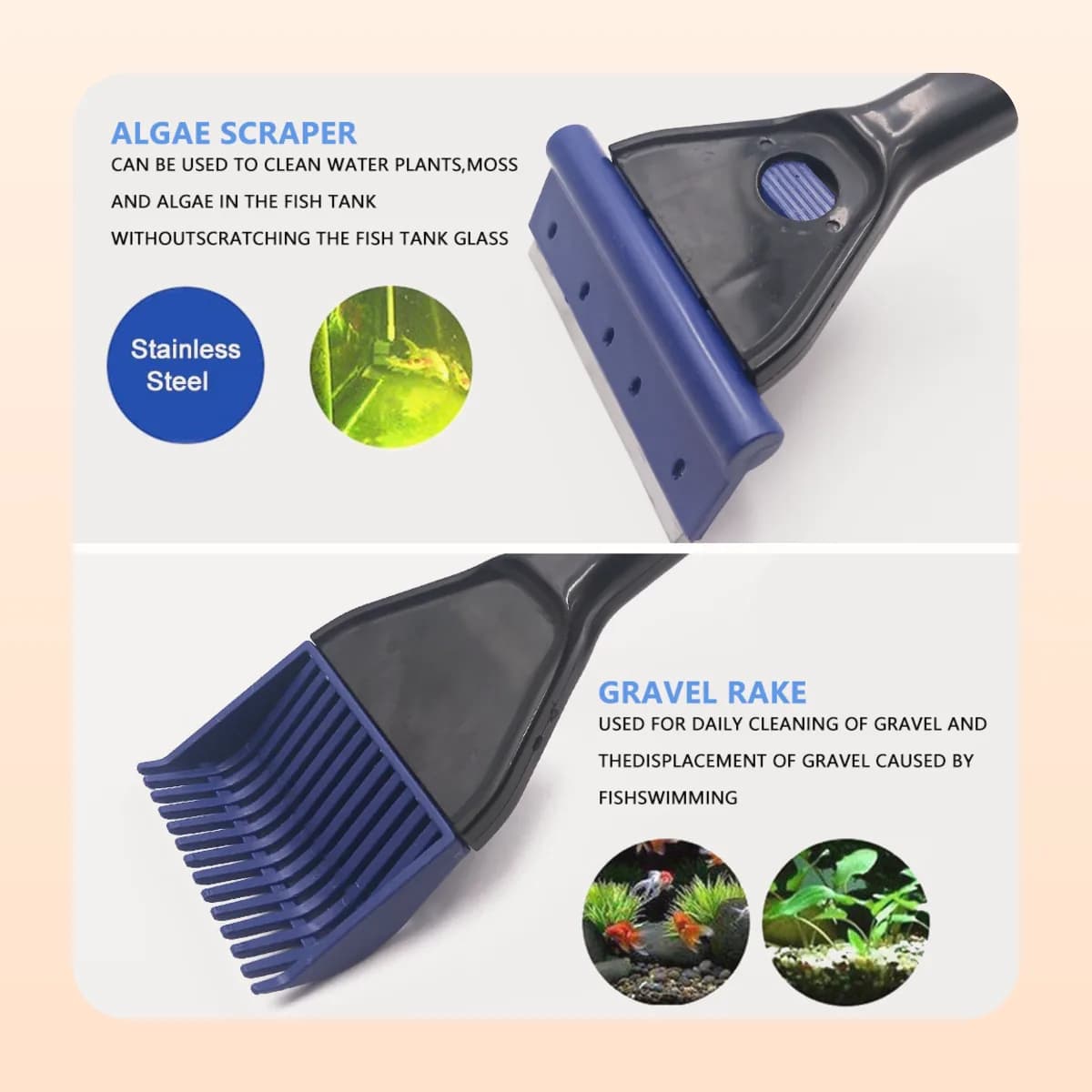 The Kindral tank brush head with 360 degree rotation