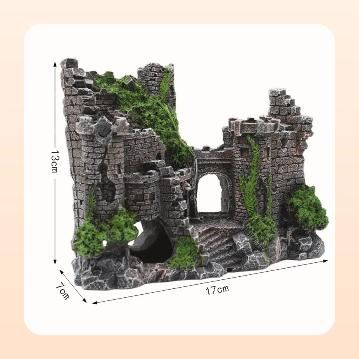 The Kindral castle ruin measures 17 by 7 by 13 cm