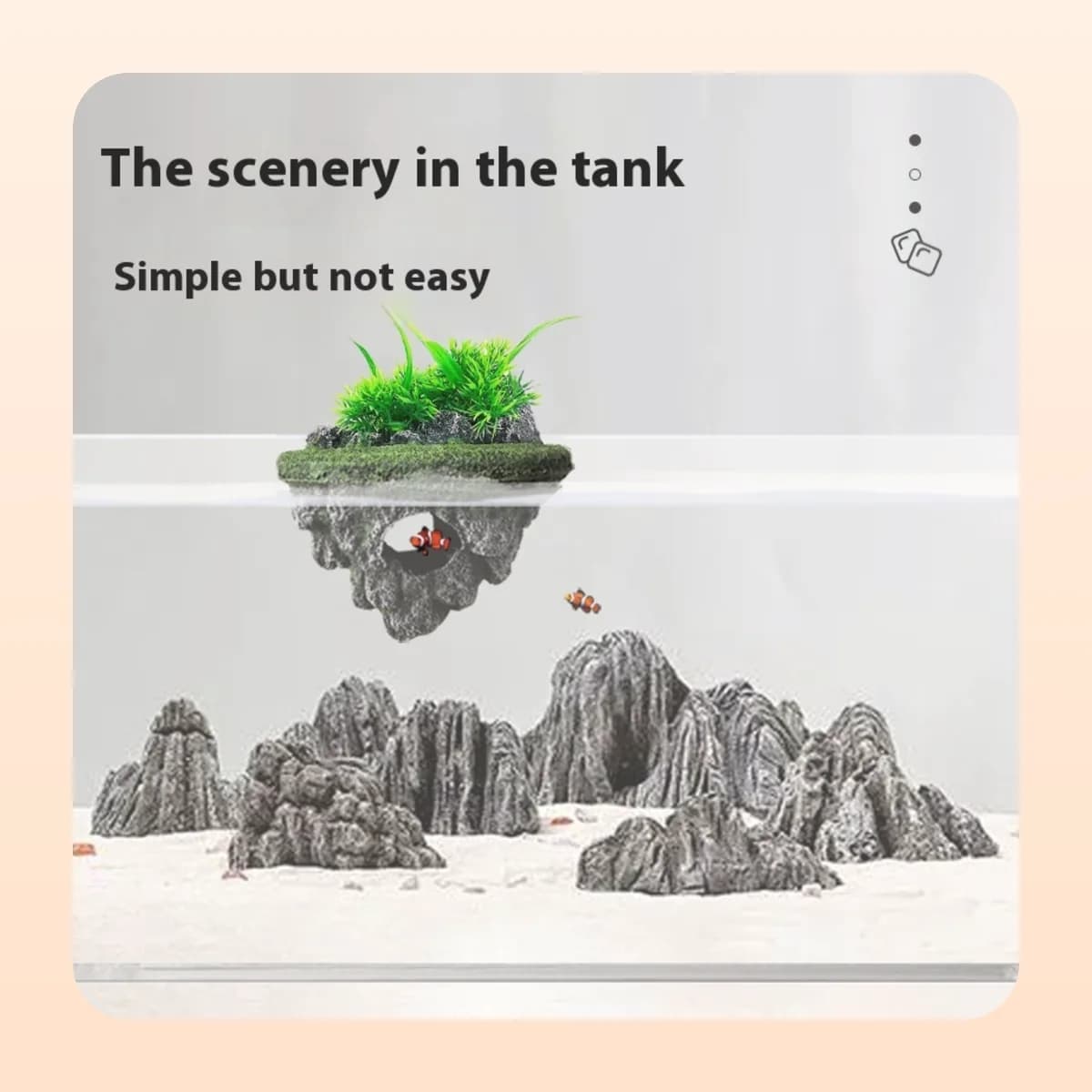 Kindral suspended floating rock aquarium ornament