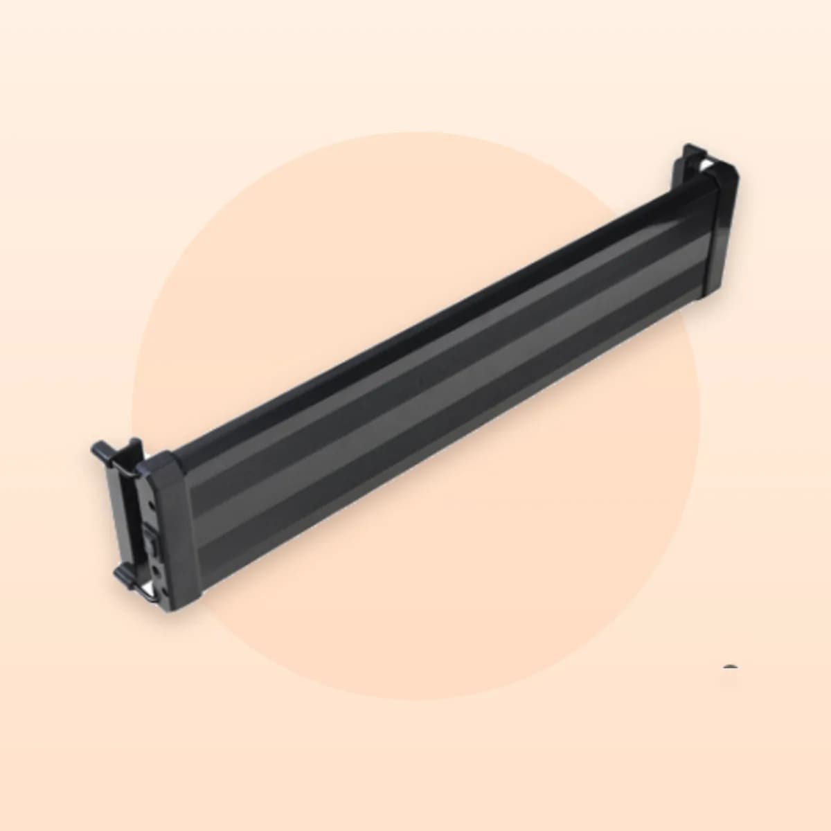 The Kindral LED bar unlit, showing its slim black housing