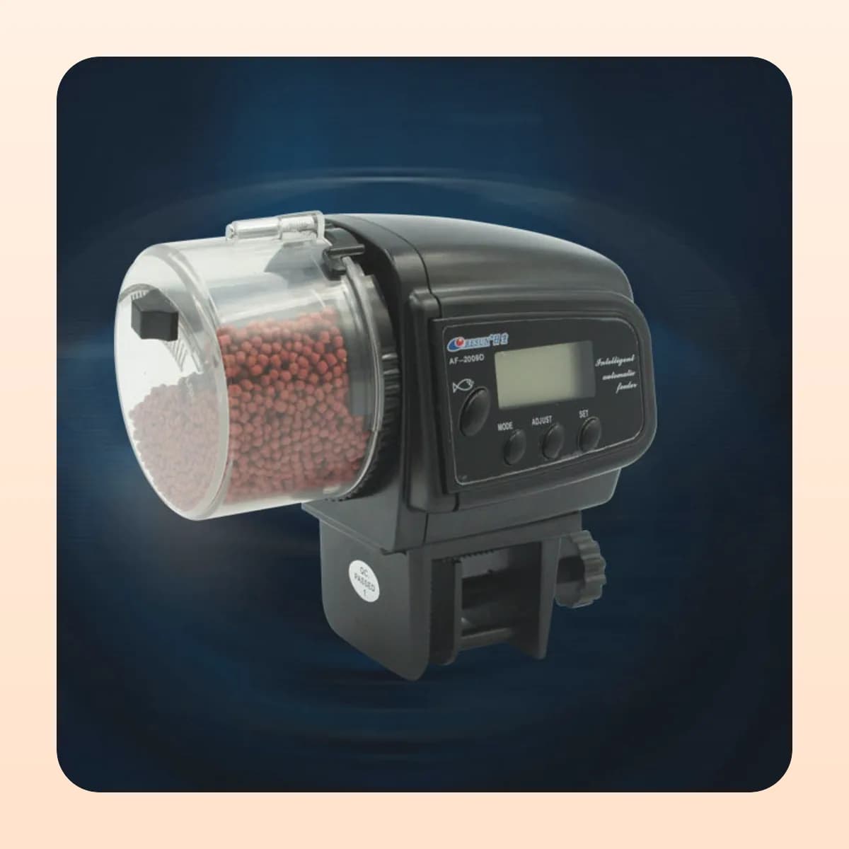 The Kindral timer feeder loaded with pellets