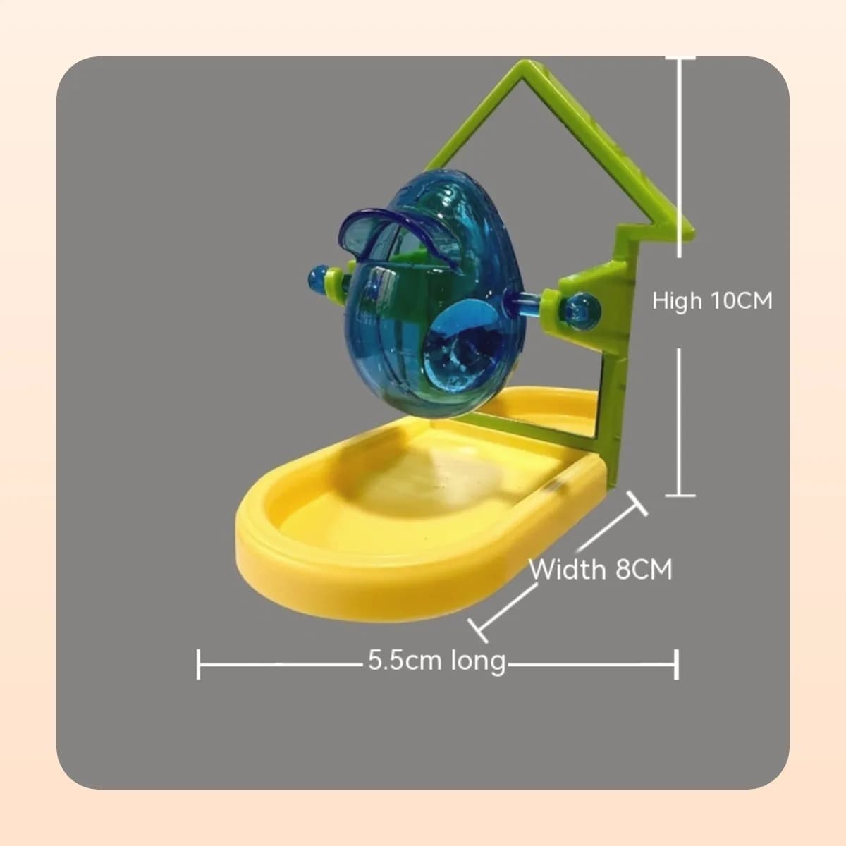 Kindral foraging drum with a yellow tray and peaked frame