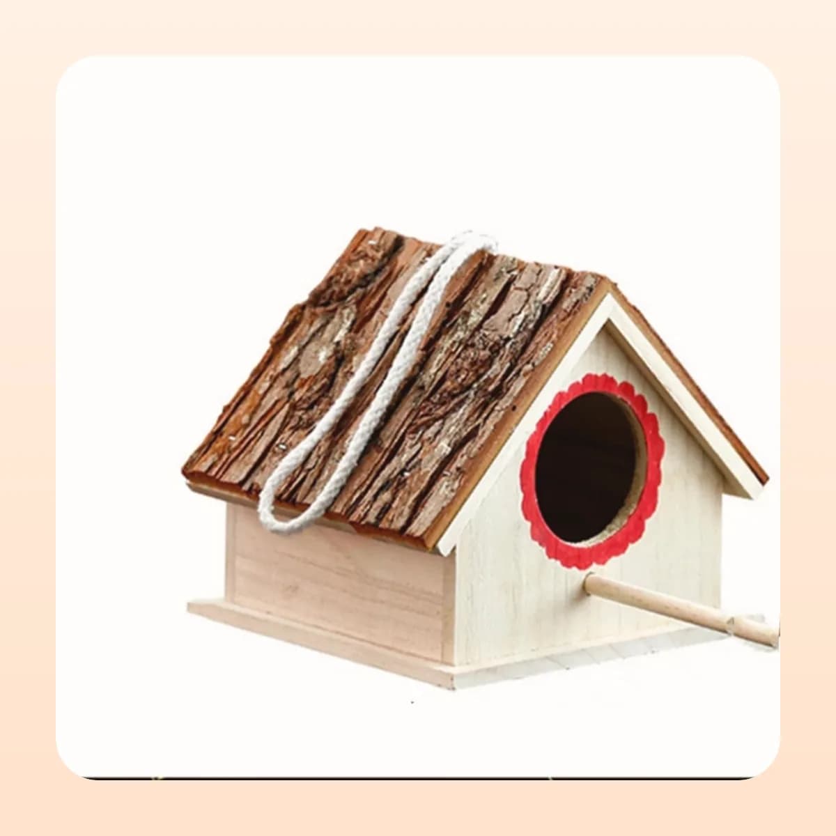 The bark-textured finish of the Kindral nest box