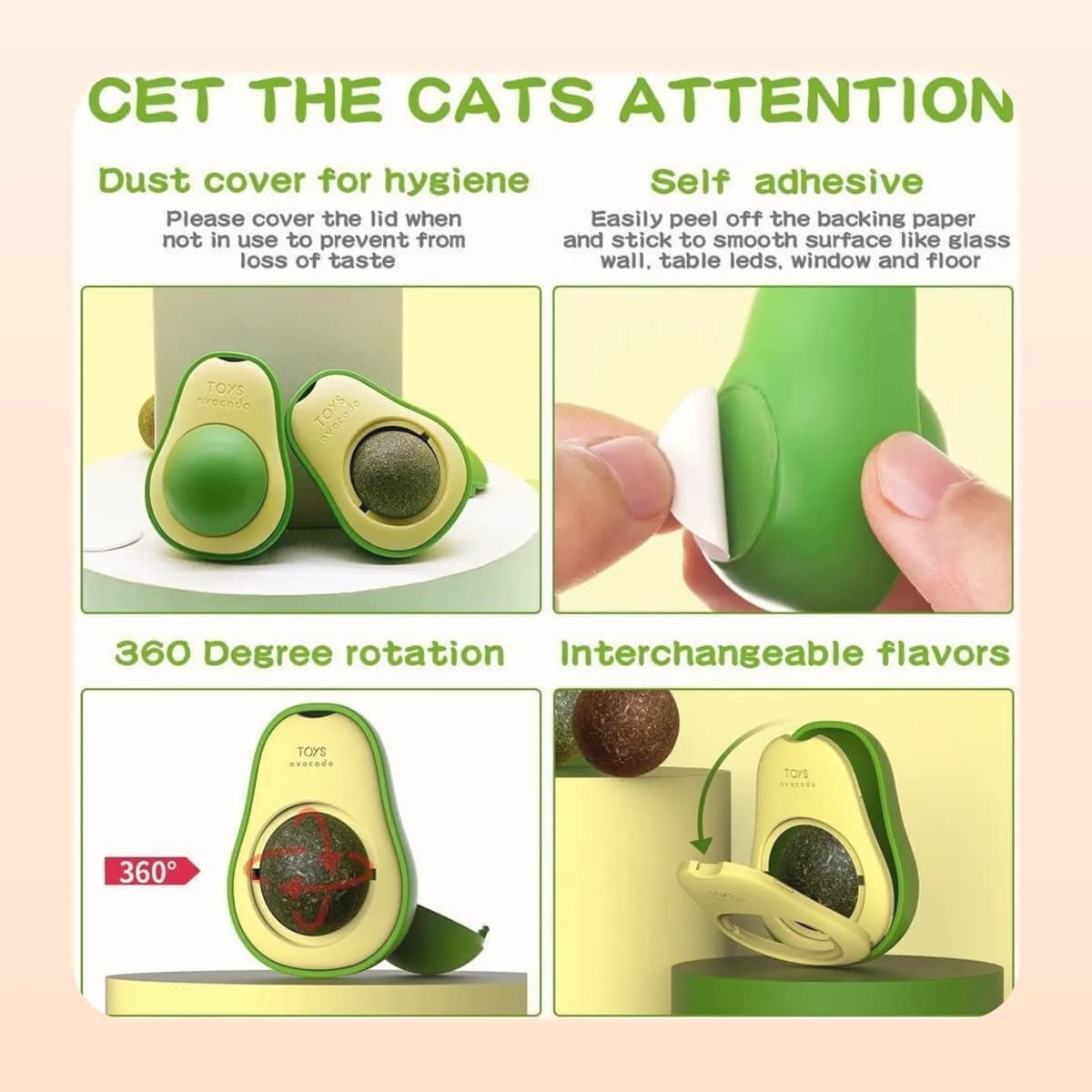 Dust cover, adhesive backing, 360-degree rotation and interchangeable fills