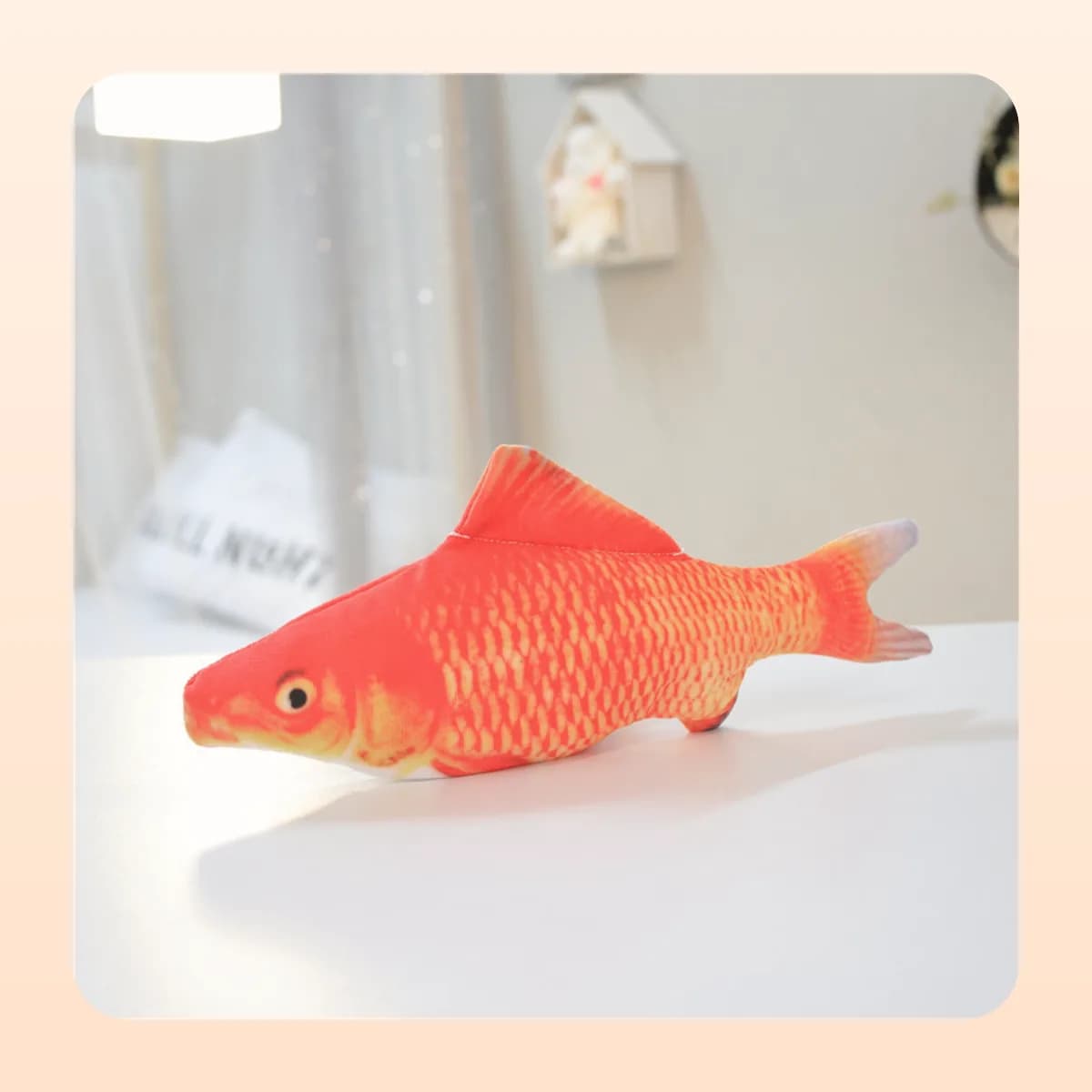 Kindral flopping fish cat toy in red