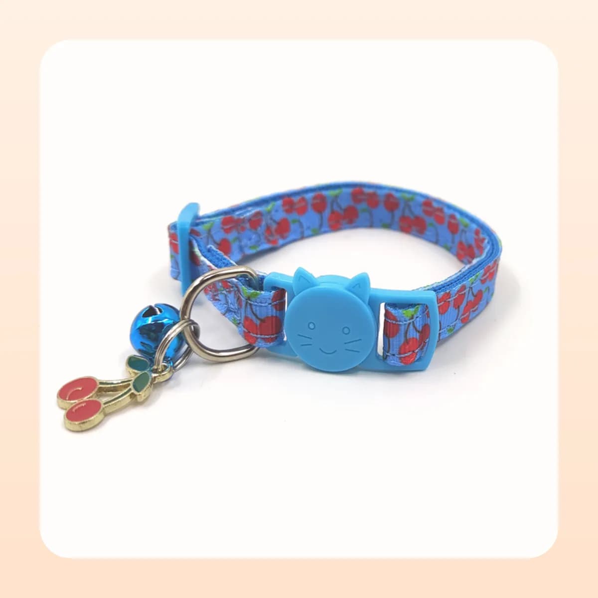 Kindral fruit print cat collar, cherry