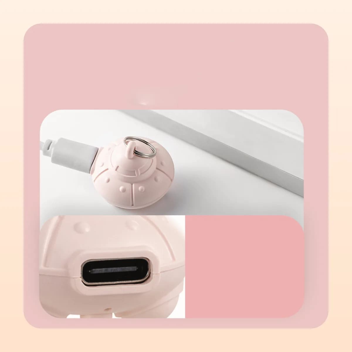USB-C charging port on the Kindral collar laser pendant