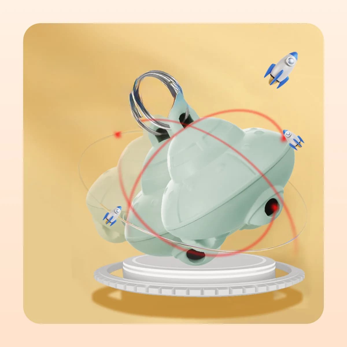 The Kindral pendant swings a full 360 degrees on its ring