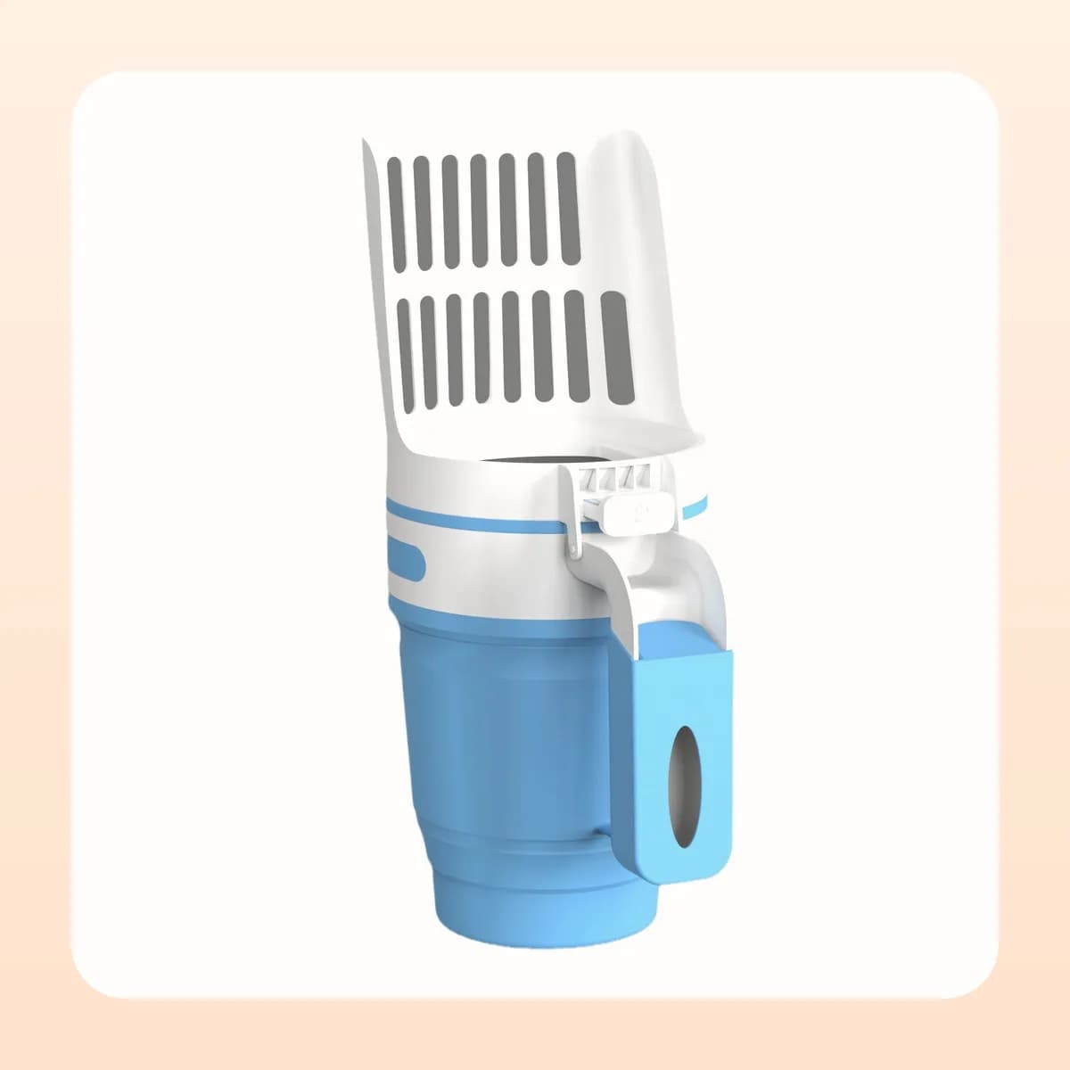 Kindral cat litter scoop and waste bin in blue