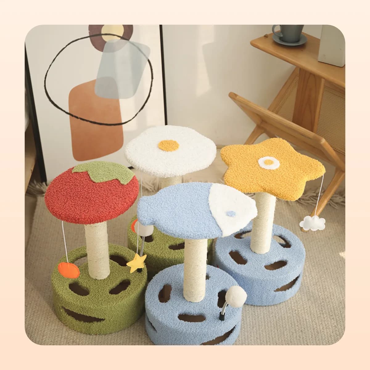 The Kindral scratching post range shown together