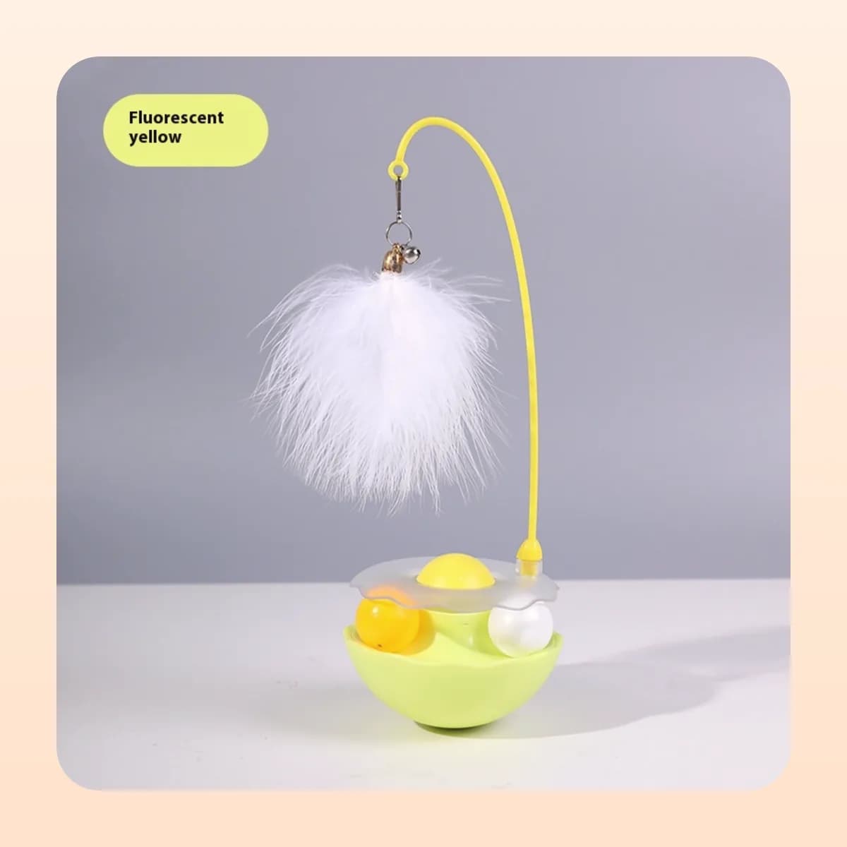 Kindral cat teaser tumbler in fluorescent yellow