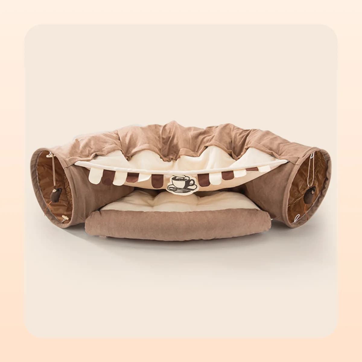 Kindral cat tunnel bed in coffee