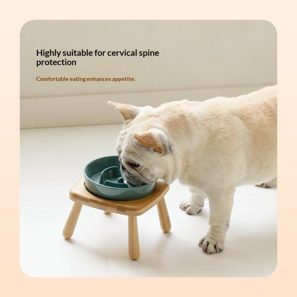 Kindral slow feeder set shown with both bowls in place