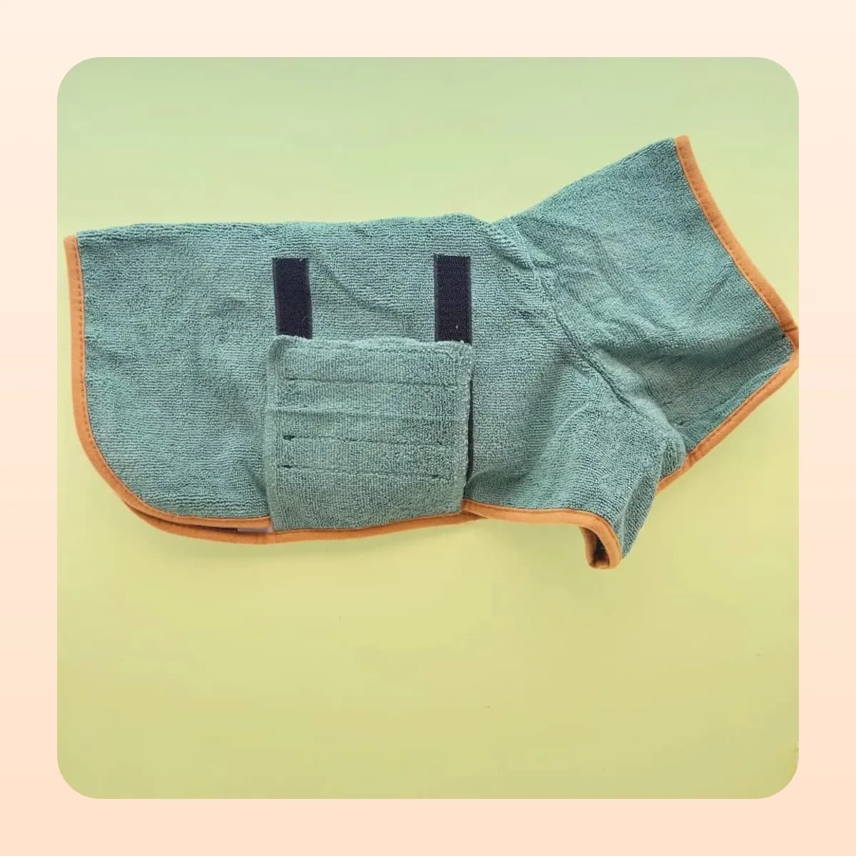Kindral drying robe shown flat with belly straps