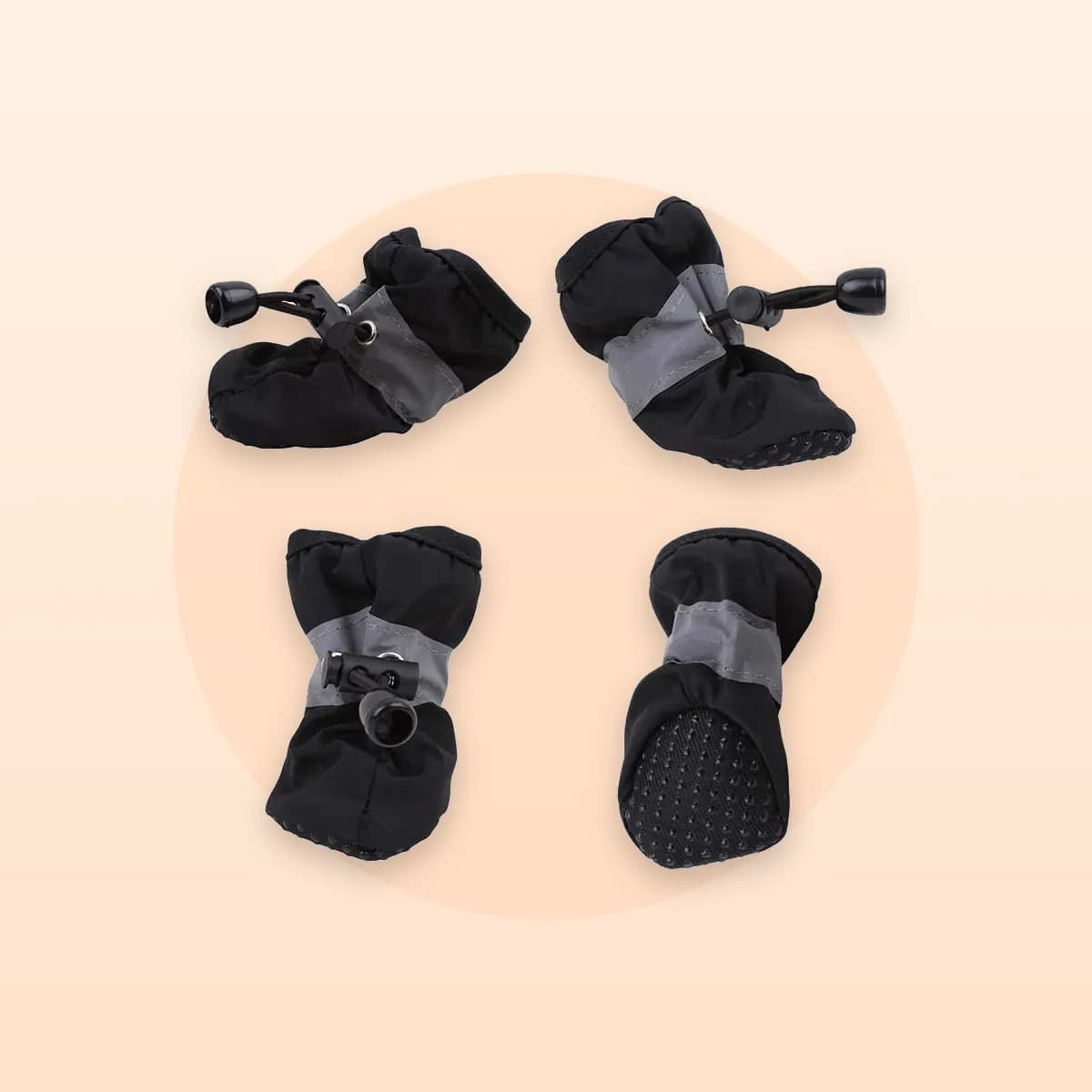 Kindral anti-slip dog boots in black