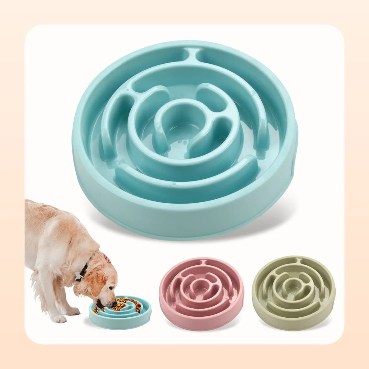 The Kindral slow feeder bowl in all three colours