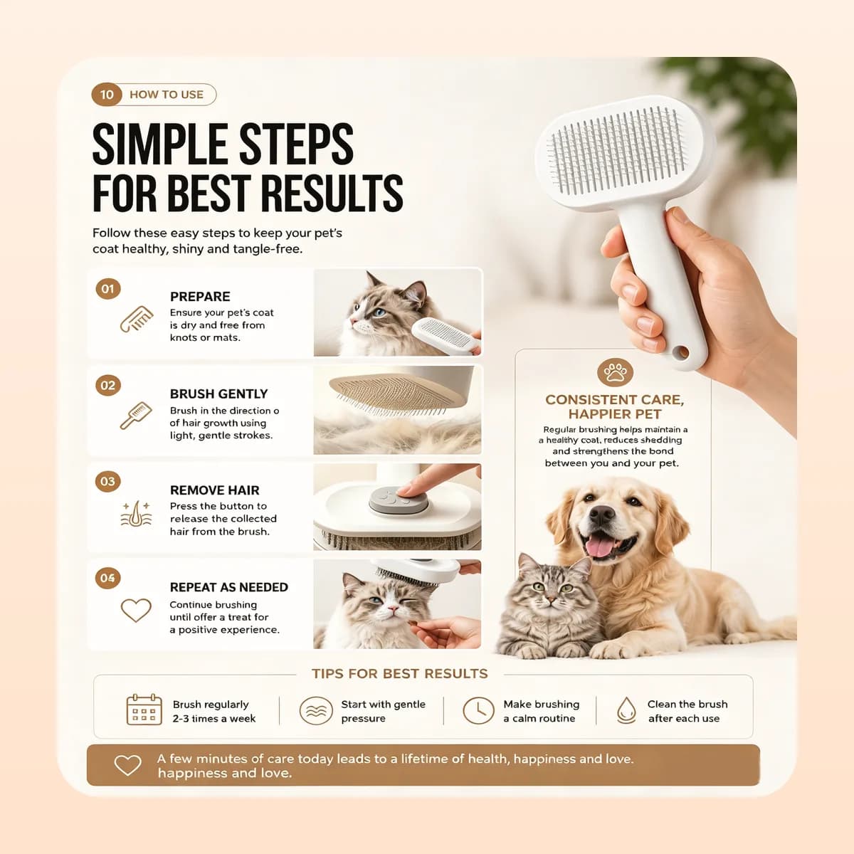 Four steps for a good grooming session