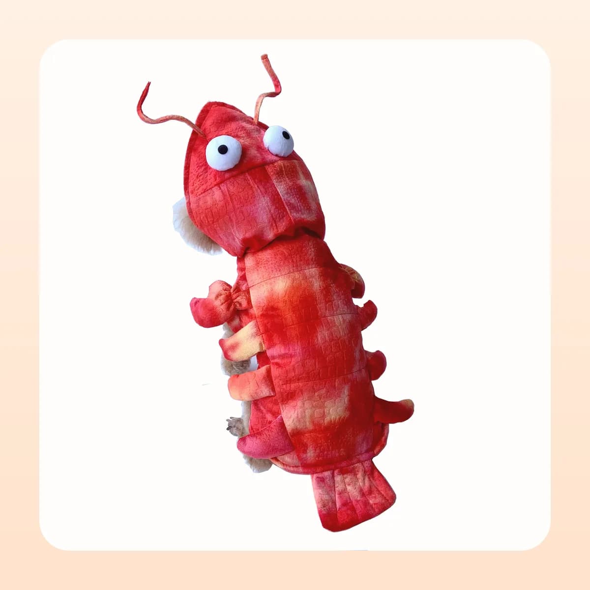 Kindral lobster costume from the side showing the segmented tail