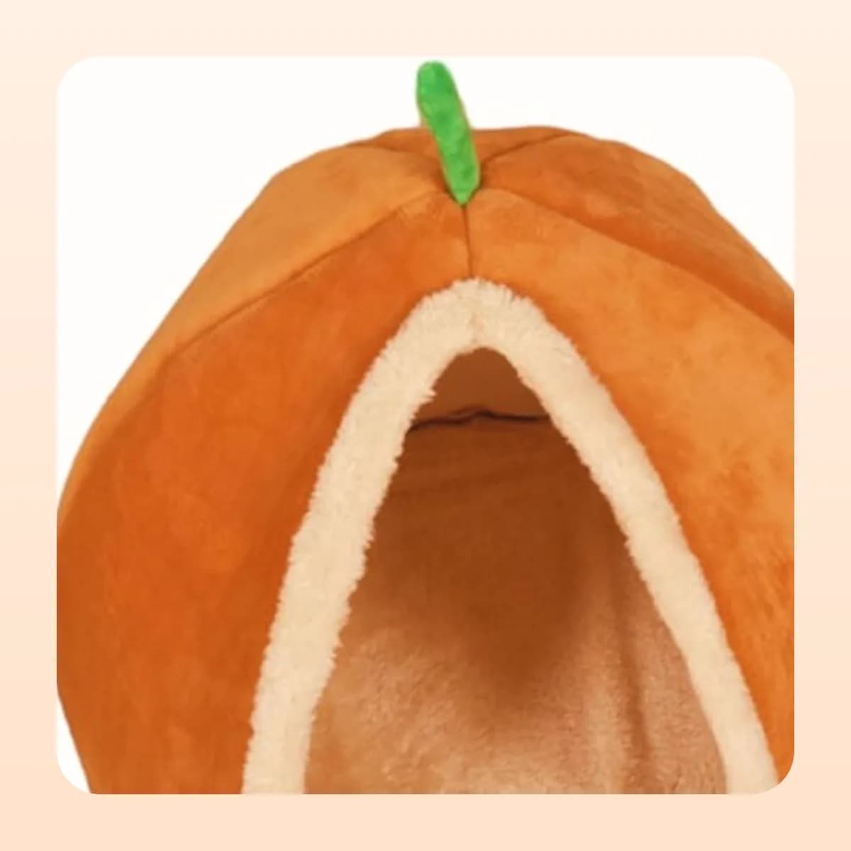 Kindral pumpkin cave bed showing the padded base inside